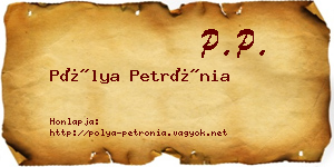 Pólya Petrónia névjegykártya